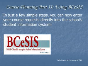 Course Planning Part II: Using BCeSIS