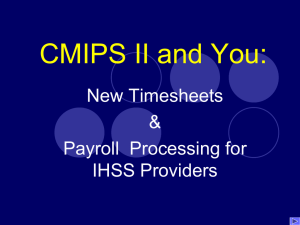 CMIPS II and You: - Alameda County Social Services