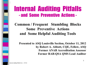 Effective Corrective Action - ASQ Louisville Section 0912