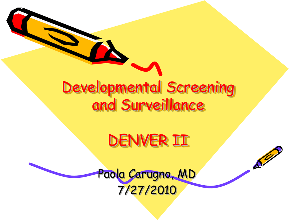 Denver Ii Developmental Assessment Milestones Chart