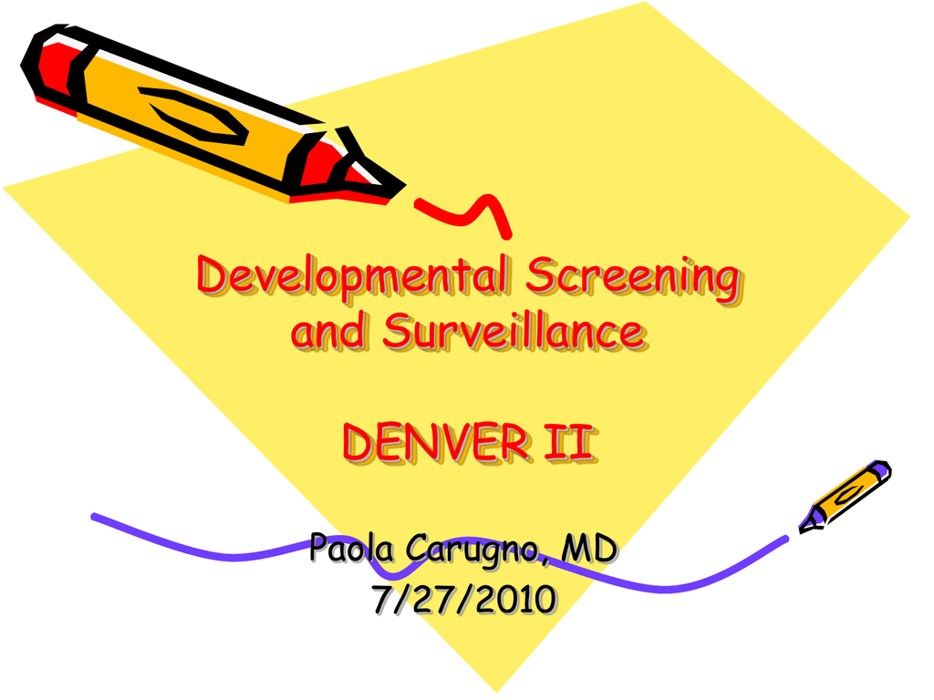 Denver Developmental Milestones Chart