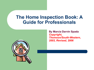 Home Inspection Book - PowerPoint for Ch 07