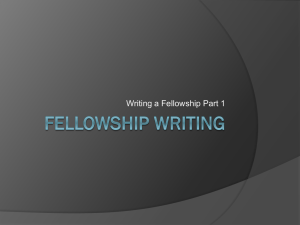 Jameson-Fellowship Writing/Reviewers Perspective