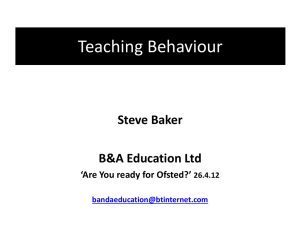 What behaviour should we teach?