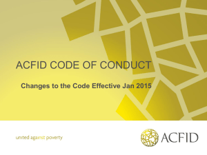Changes to the Code 2014 effective Jan 2015