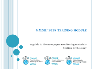 GMMP 2009/2010 Training module