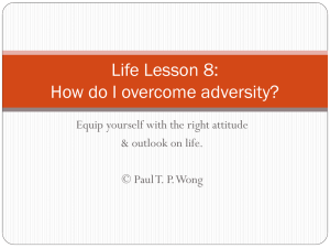 Life Lesson 8: How do I overcome adversities?