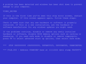 Blue screen of death spoof