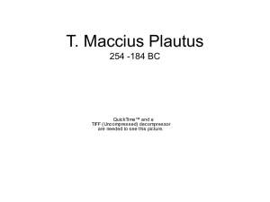 PowerPoint Presentation - T. Maccius Plautus 254