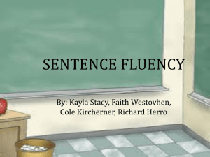 PowerPoint Presentation - SENTENCE FLUENCY