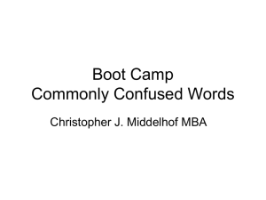 Boot Camp Commonly Confused Words