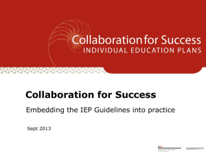 Embedding the IEP Guidelines into practice