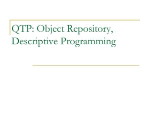 QTP: Object Repository, Descriptive Programming