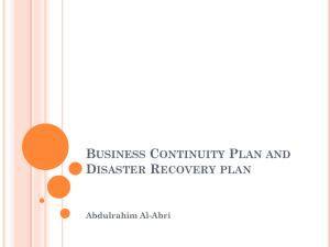 Business Continuity Plan and Disaster Recovery Plan