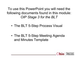 The Ohio BLT 5-Step Process - State Support Team Region 1