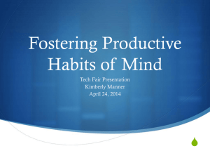 Fostering Productive Habits of Mind