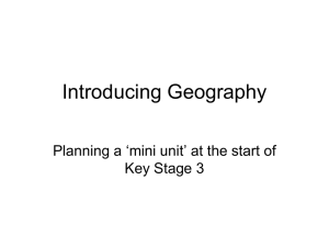 Introducing Geography - planning a mini unit at the start of KS3