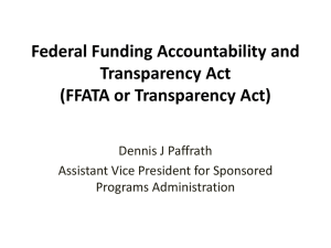 Federal Funding Accountability and Transparency Act (FFATA or