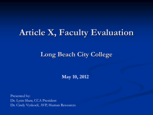 Faculty Evaluation - Long Beach City College