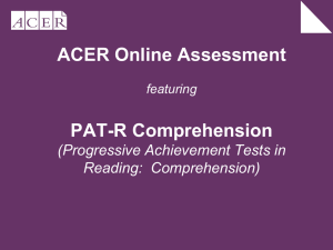 PAT-R Comprehension Group report