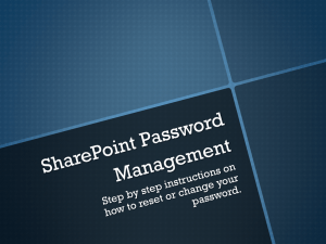 SharePoint Password Management Instructions