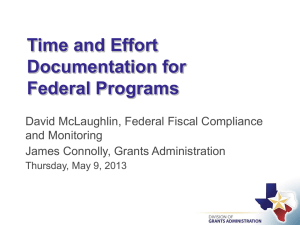 Time and Effort Documentation for Federal Programs
