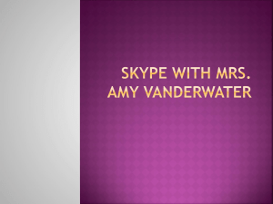 Skype with Mrs. Amy Vanderwater
