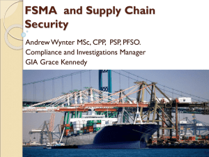 Food Safety Modernization Act (FSMA) and Supply Chain Security