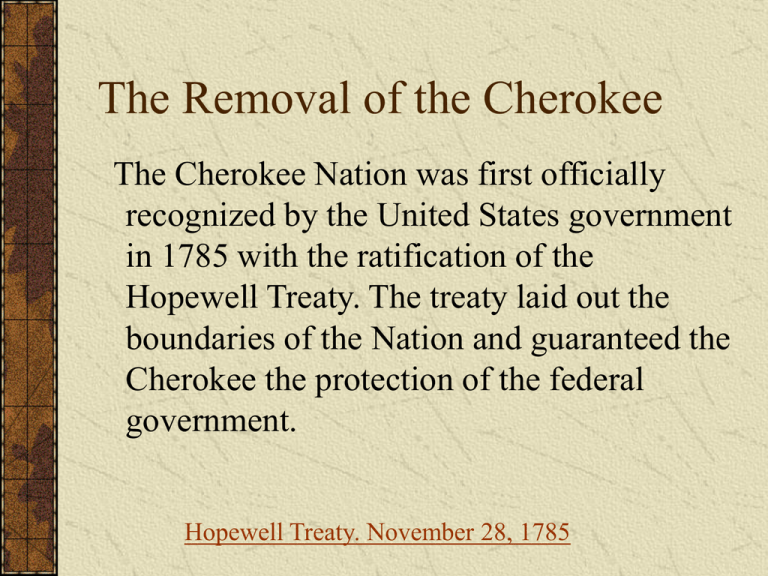 cherokee removal essay