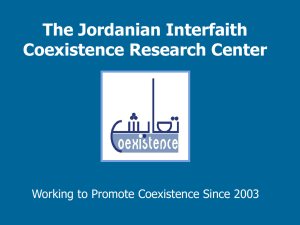 Letter of support - Jordanian Interfaith Coexistence Research Center