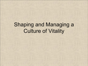 Shaping and Managing a Culture of Vitality