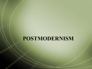 POSTMODERNISM AND EXPERIMENTALISM