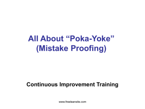 “Poka-Yoke” Mistake Proofing