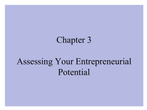 Chapter 3 Assessing Your Entrepreneurial Potential