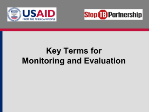 Key Terms for Monitoring and Evaluation