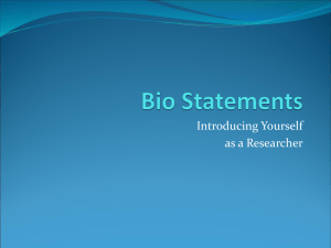 Bio Statements