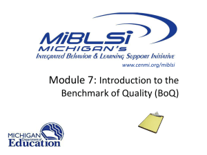 Module 7: Introduction to the Benchmark of Quality (BoQ)