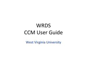 CCM Basic Guide - West Virginia University