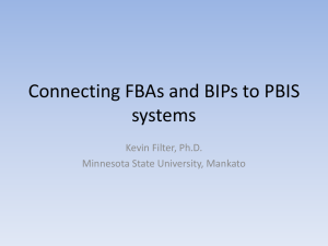 Connecting FBAs and BIPs to PBIS systems