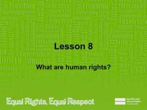 Slides: Lesson 8 - Equality and Human Rights Commission