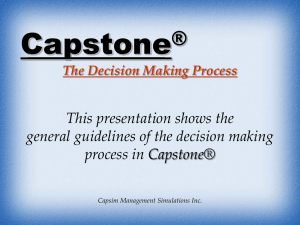 Capstone Decision Making Process