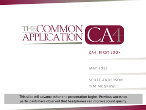First Look at the Common Application