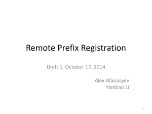 Remote Prefix Registration