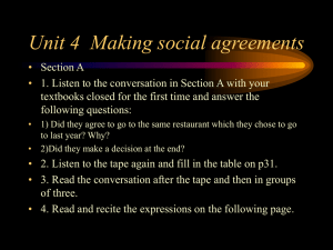 Unit 4 Making social agreements