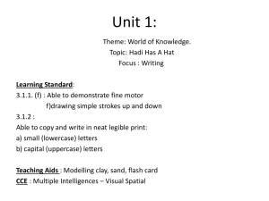 Unit 1: - English Literacy LINUS