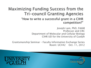 How to write a successful grant in a CIHR competition?