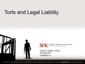 Torts and Legal Liability – PowerPoint