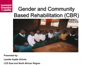 Gender and Community Based Rehabilitation