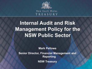 Mark Pellowe - NSW Public Sector Audit & Risk Practitioner Network