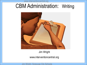CBM Administration: Writing
